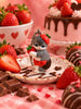 Mofusand Cat Strawberry Chocolate Small Figure Keychain 5 Pieces Set (In-stock)