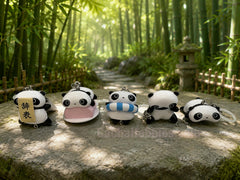 San-x Tarepanda Panda Small Figure Keychain 5 Pieces Set (In-stock)