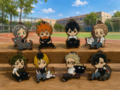 Haikyuu Karasuno High & Nekoma High Characters Rbber uKeychain 8 Pieces Set (In-stock)