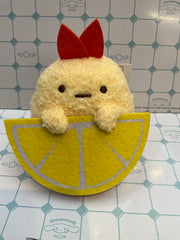 Sumikko Gurashi Ebifurai No Shippo with Lemon Small Plush Keychain (In-stock)