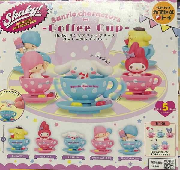 Sanrio Characters Coffee Cup Shakey Bobblehead Doll Collection Small Figure Vol.2 5 Pieces Set (In-stock)