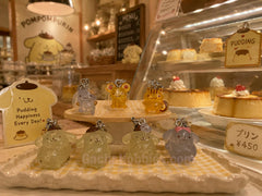 Sanrio Pom Pom Purin and Friends Half Clear Small Figure Keychain 7 Pieces Set (In-stock)
