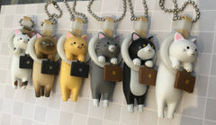 Commuting Cats On the Way to Work Small Figure Keychain 6 Pieces Set (In-stock)