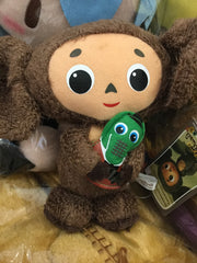 Cheburashka Monkey hold Crocodile Small Standing Plush (In-stock)