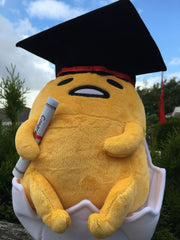 Graduation Sanrio Gudetama in White Eggshell Medium Plush